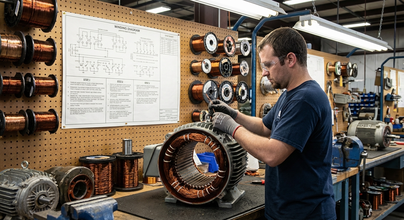 قوانين لف المحركات الكهربائية 3 فاز: دليل الفني المحترف