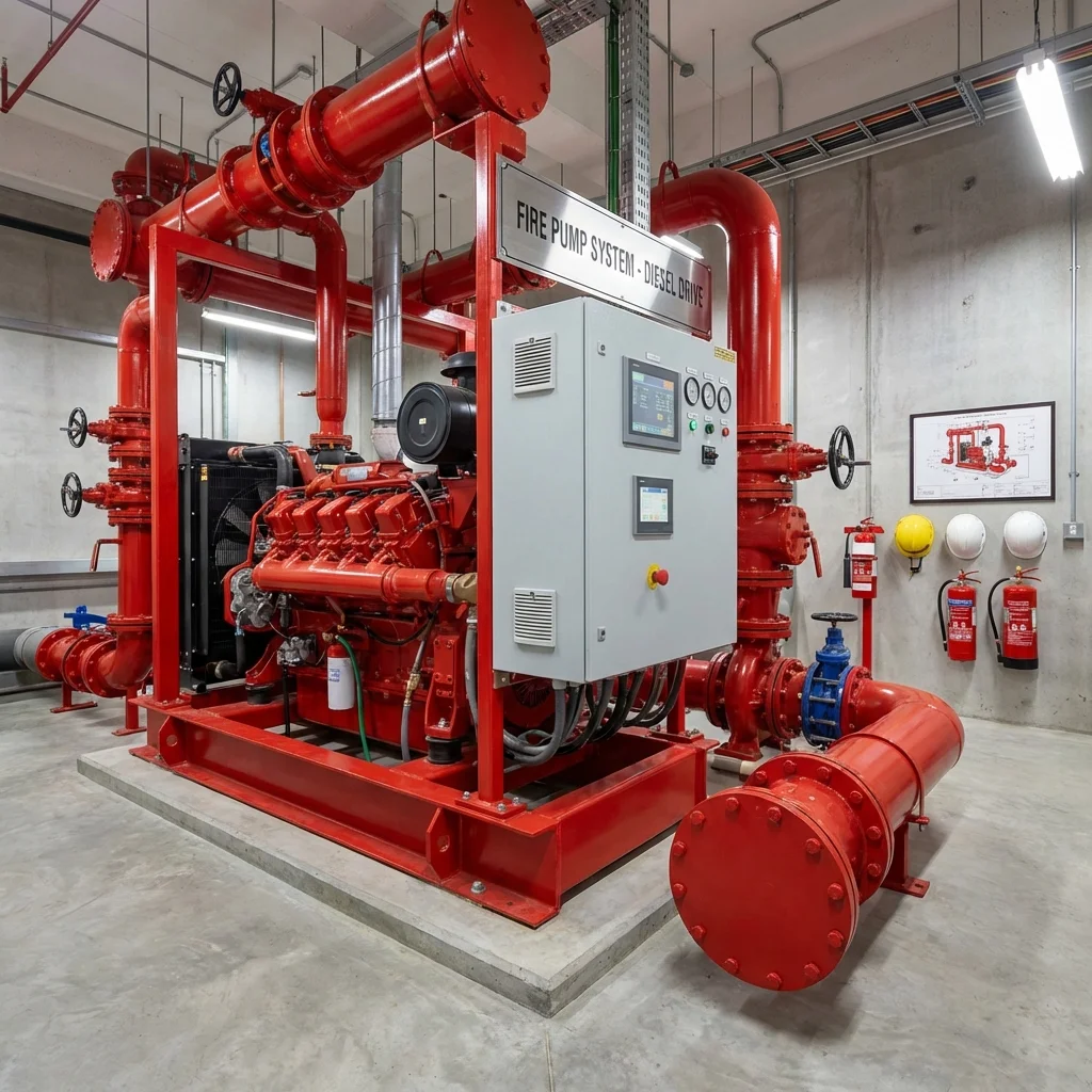 مضخات الحريق - دليل المواصفات والأنواع المعتمدة